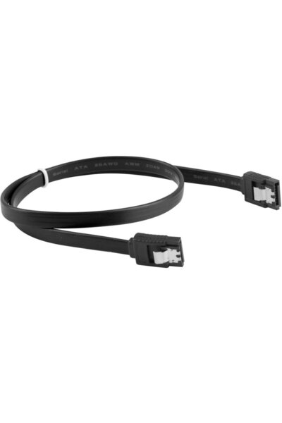 Lanberg Cablu SATA DATA II (6GB/S) M/M 70cm; Cleme metalice negre