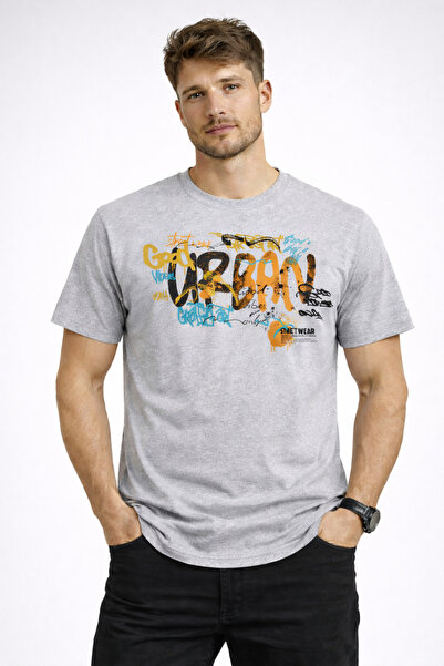 herkesemoda تي شيرت أساسي بتفاصيل نصية حضرية جيدة التصميم