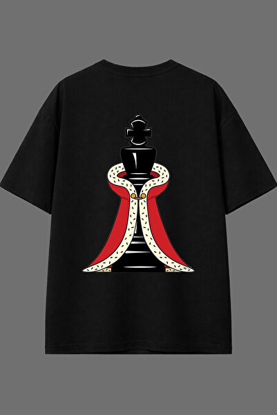 VSRN Tricou oversize negru cu imprimeu pe spate King Shah Design