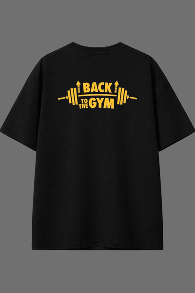 VSRN Μπλουζάκι με σχέδιο Back Gym στην πλάτη, μαύρο, oversized