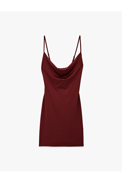 Koton Slim Fit Degaje Collar Thin Strap Mini Dress