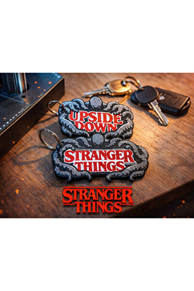 SZD Design Stranger Things Logo and "Upside Down" Keychain
