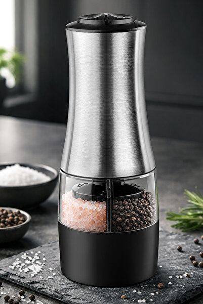 Prima Nova Dual Paslanmaz Çelik Çift Hazneli Otomatik Tuz & Karabiber Öğütücü...