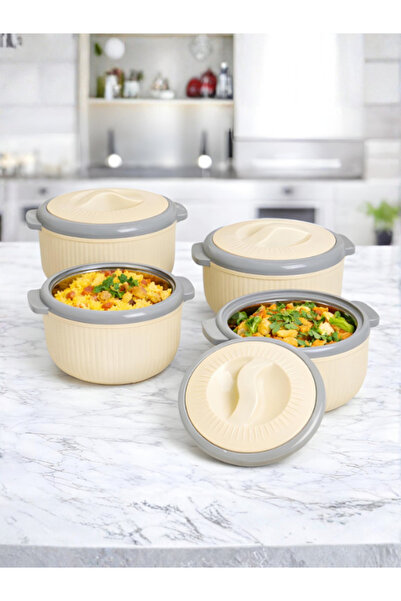 Generic 🥘 طقم حافظات طعام تايلندي حرارية فاخرة REEM – طقم 4 قطع