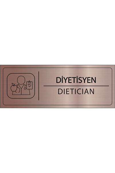 Mayeka Diyetisyen İsimlik Bronz Metal Kapı İsimliği Levhası Yönlendirme Tabelası