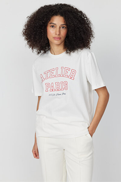 PAULMARK Women's Text Printed T-Shirt