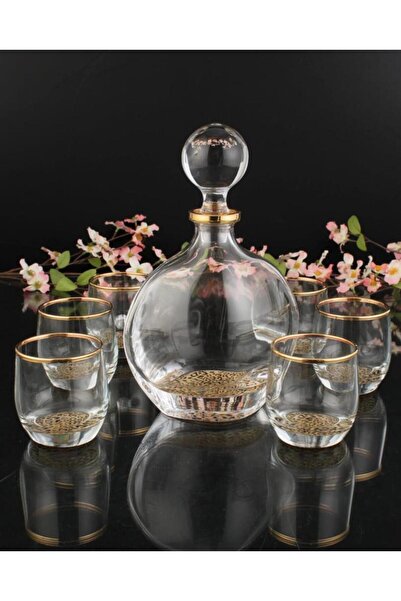 Abka LEOPAR DESEN YALDIZLI 7 PARÇA BARDAK/VİSKİ TAKIMI