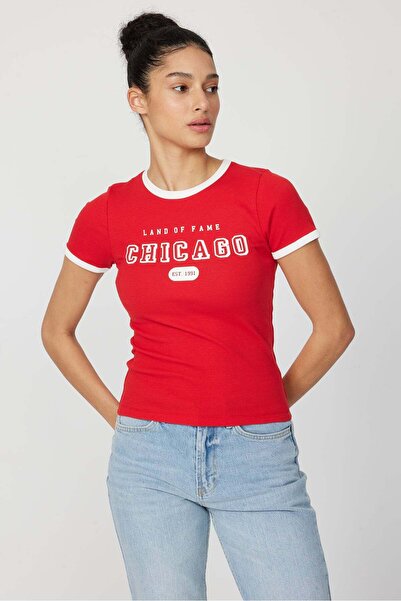 PAULMARK Γυναικείο Ριμπ Τι-σερτ με κορδόνια