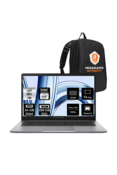 ASUS ExpertBook P1 Intel Core 5 210H 24GB 256GB SSD 14" FHD FDOS Dizüstü Bilg...