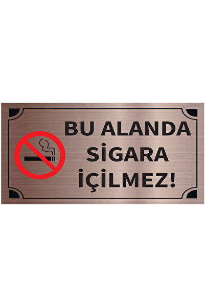 Mayeka Bu Alanda Sigara İçilmez Levha Bronz Metal Yönlendirme Tabelası Kişiye...