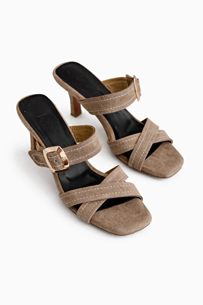 nope21shoess Myra Toprak Genuine Leather Heeled Slippers