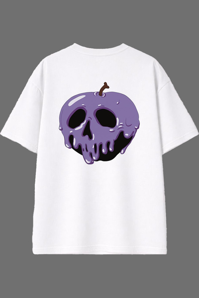 VSRN Tricou supradimensionat alb cu imprimeu pe spate, design Erizing Ayva