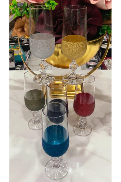 Bohemia 6 Renk Kristal 180 Ml El İşçiliği Kahve Yanı Su Bardağı