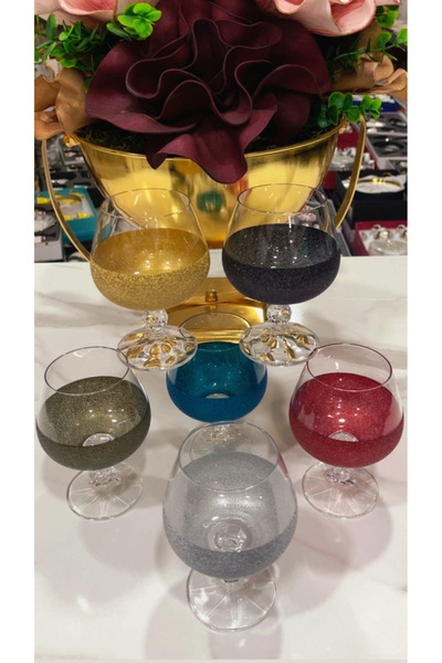 Bohemia 6 Renk Kristal 250 Ml El İşçiliği Kahve Yanı Su Bardağı