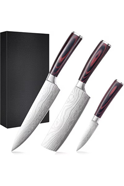 Generic 3pcs Kitchen Knife Set 8-Inch Chef'S Knife 7-Inch Vegetable Knife 3.5...