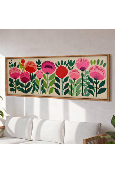 Tuba Decor Tek Parça Gerçek Ahşap Yatay Panorama Çerçeveli Tablo