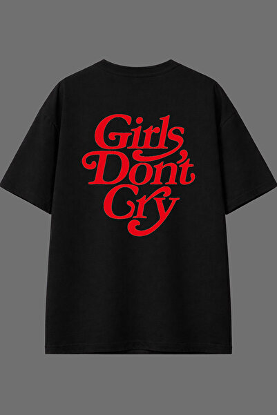 VSRN Μπλουζάκι Dont Cry Design με στάμπα στην πλάτη, μαύρο, oversized