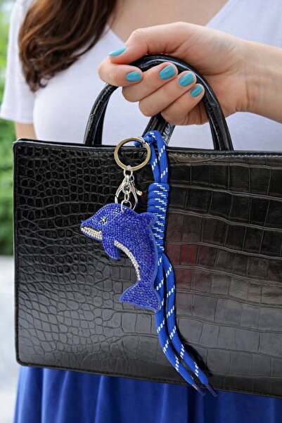 MD Moda Accessories Bag Charm and Keychain with Stone Dolphin Figure – Bag Ch...