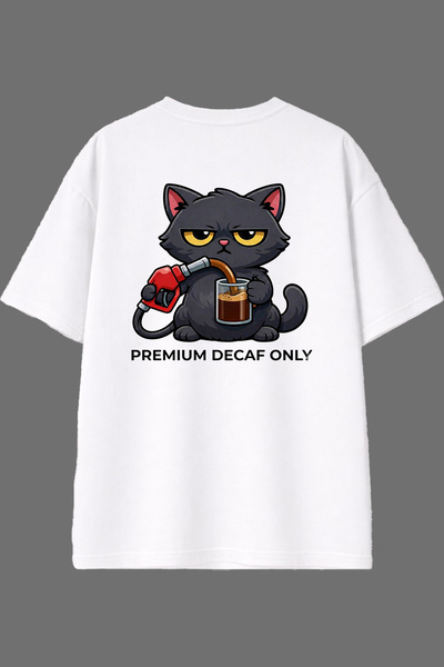 VSRN Kofer Cat dizajn, bela oversize majica sa zadnjim printom