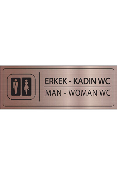 Mayeka Erkek Kadın Wc İsimlik Bronz Metal Kapı İsimliği Levhası Yönlendirme T...