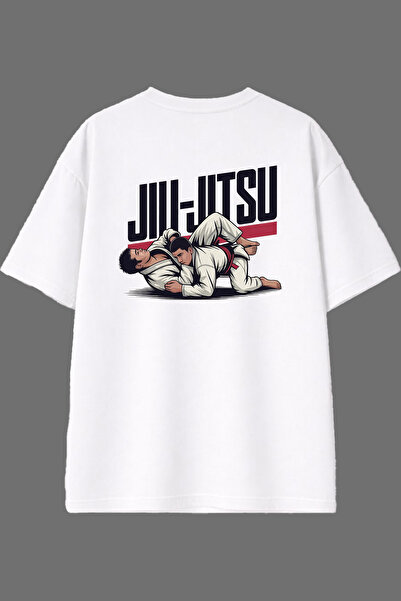 VSRN تي شيرت أبيض كبير الحجم بتصميم كاريت مطبوع من الخلف