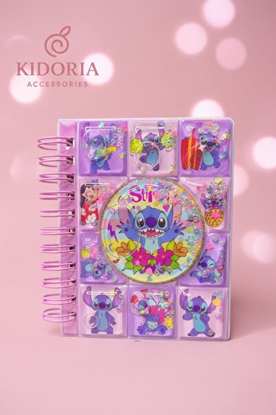 Kidoria Stitch Karakterli Sulu Kabartmalı 6 Farklı Model Çocuk Defteri
