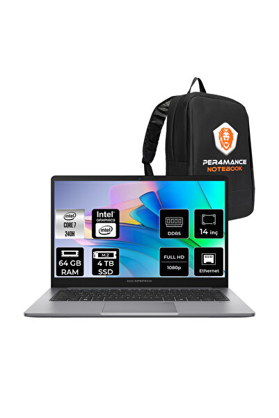 ASUS Expertbook P1 Core 7 240H 64GB RAM 4TB SSD 14" FHD FreeDOS P1403C716512G...