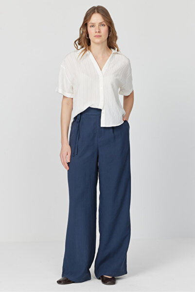 PAULMARK Women's Wide Leg Pants with Waist Detail