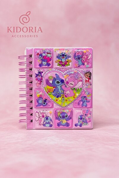 Kidoria Stitch Karakterli Sulu Kabartmalı 6 Farklı Model Çocuk Defteri