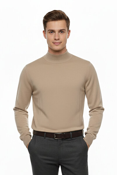 Pulltonic Men's Half Turtleneck Solid Sweater