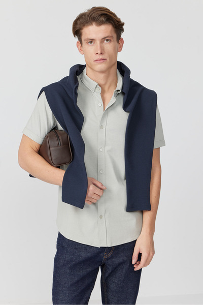 PAULMARK Men's Button Collar Shirt