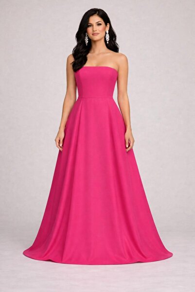 SERAVENZA COUTURE Maxi Boy Şık Straplez Davet Elbisesi COU-64