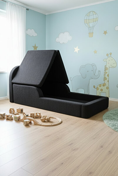 MiniWood Montessori Katlanır Çocuk Yatak Oyun Alanlı Karyola Sünger Yer Yatağ...