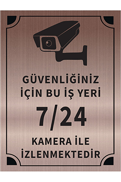 Mayeka Güvenliğiniz İçin Bu İşyeri 7 24 Kamera İle İzlenmektedir Levha Bronz ...