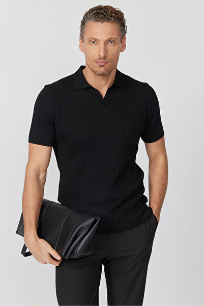 PAULMARK تي شيرت رجالي منسوج بنسيج محبب