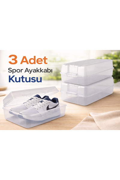 Violet Erkek Ayakkabı Kutusu Şeffaf Plastik Kapaklı Ayakkabı Saklama Kutusu 2...