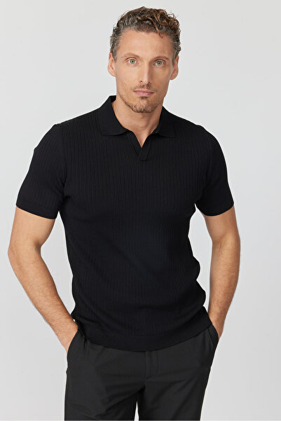 PAULMARK تي شيرت رجالي من القطن المضلع