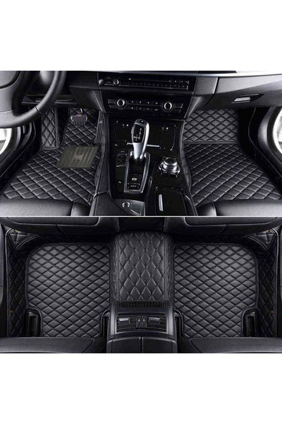 Generic طقم دواسات أرضية للسيارة، 5 قطع، جلد صناعي، مقاس عالمي، مانع للانزلاق...