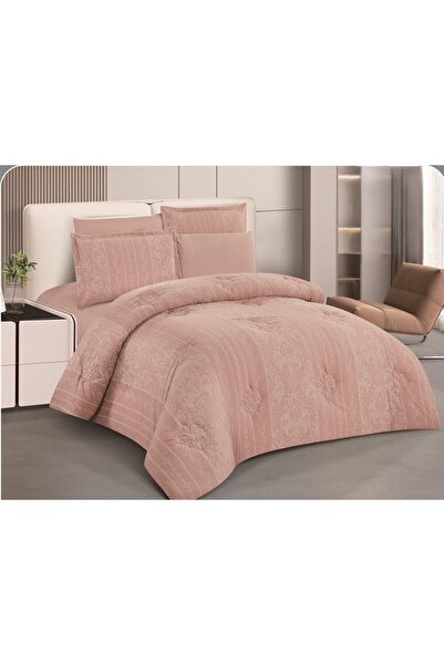 Mark A double bed comforter set with a royal jacquard design, offering elegan...