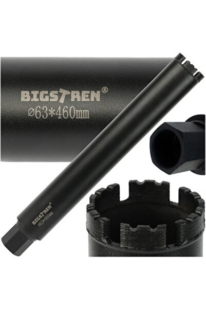 Bigstren Diamond Core Drill for Concrete, Stone and Tiles, 63×450 mm, Thread ...