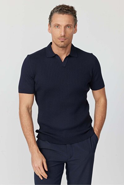 PAULMARK تي شيرت رجالي من القطن المضلع