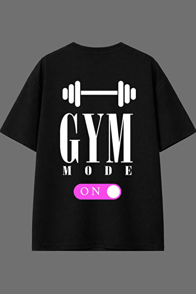 VSRN Gym Mode 1 Design Back Printed Black Oversize t Shirt