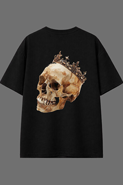 VSRN Μπλουζάκι Oversize σε μαύρο χρώμα με σχέδιο Old King και στάμπα στην πλάτη