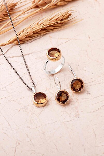 Sümer Telkari Renk Değiştiren Sultan Taşlı Elişi 925 Ayar Gümüş Set 2867