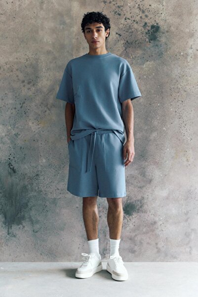 Pull & Bear Kabartma baskılı kısa kollu sweatshirt
