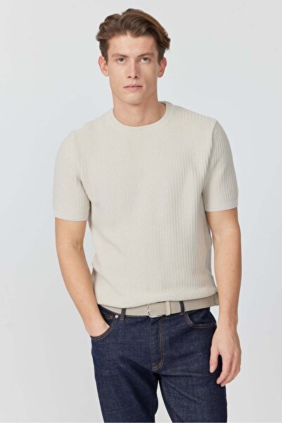 PAULMARK Men's Textured Short Sleeve Knitwear T-Shirt