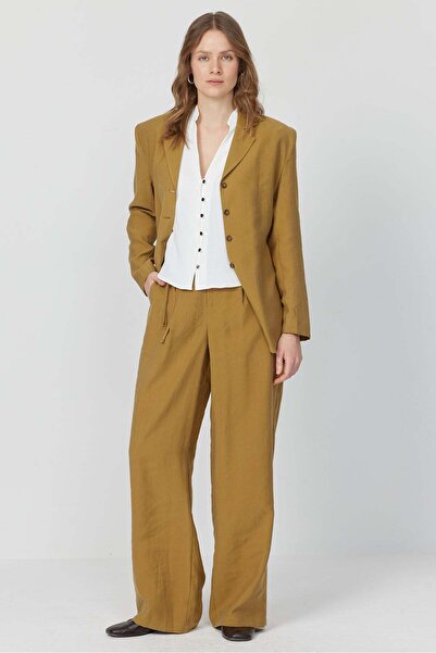 PAULMARK Women's Wide Leg Pants with Waist Detail