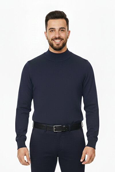Pulltonic Men's Half Turtleneck Solid Sweater