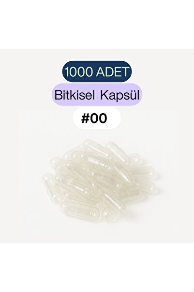 abba natura Orta Boy Şeffaf Boş İlaç Kapsülü 00'' 1000 Adet-1000mg Helal Sert...