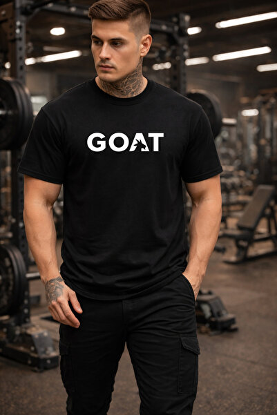 dont quıt Black Comfortable Fit T-Shirt Goat Logo